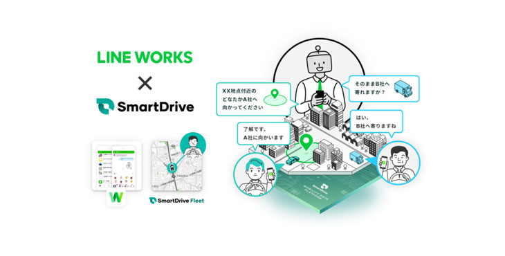 スマートドライブ、「SmartDrive Fleet」と「LINE WORKS」が連携