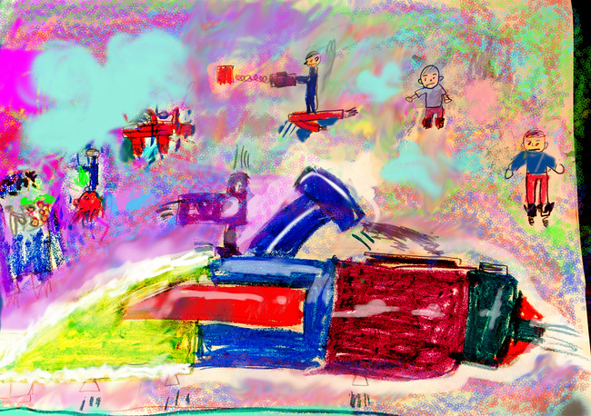 「空気をキレイにするジェットカー」 「第19回ドコモ未来ミュージアム」デジタル絵画部門「ドコモ未来大賞ゴールド」受賞作品