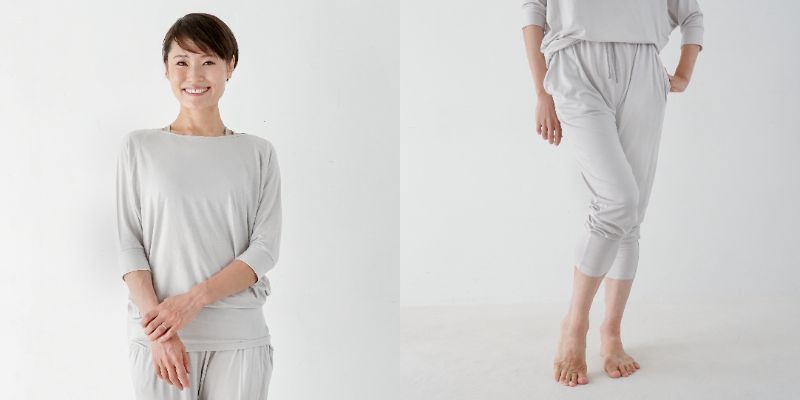 (左) B-life Middle Sleeve Shirt (右) B-life Relax Gathered Pants