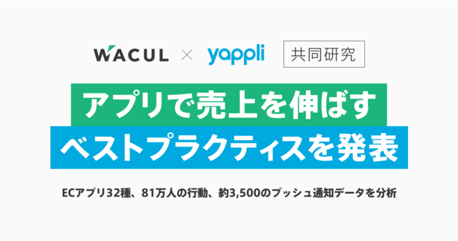 【Yappli×WACUL共同研究】アプリで売上を伸ばすベストプラクティスを発表