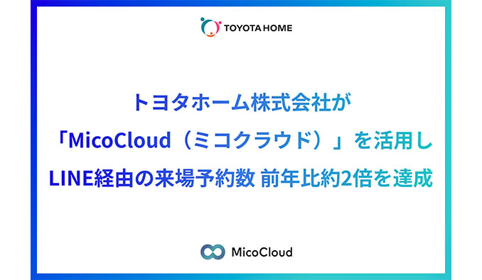 Micoworks株式会社、トヨタホーム株式会社が「MicoCloud（ミコクラウド）」を活用し、LINE経由の来場予約数 前年比約2倍を達成