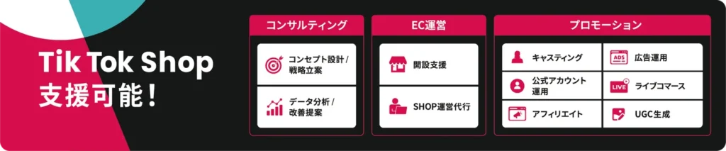 PLAN-Bの「TikTok Shop支援サービス」の概要