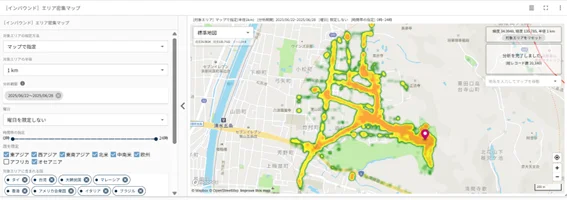 日本全国の訪日外国人”密集度”を分析することが可能