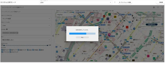 日本屈指のショッピングエリア、銀座周辺を中心に半径1kmのエリアで設定して分析