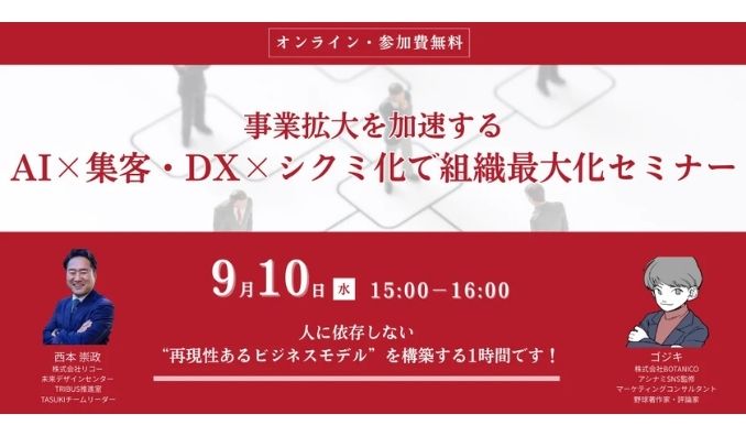【ウェビナー情報】2025/9/10(水) BOTANICO、事業拡大を加速するAI×集客・DX×シクミ化で組織最大化セミナー