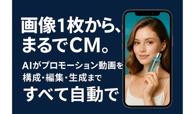“画像1枚からまるでCM。” AIがプロモーション動画を構成・編集・生成まですべて自動で