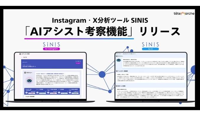 テテマーチ、【SINIS新機能】生成AIによる「AIアシスト考察」で、SNSアカウント分析のハードルを下げる機能をリリース