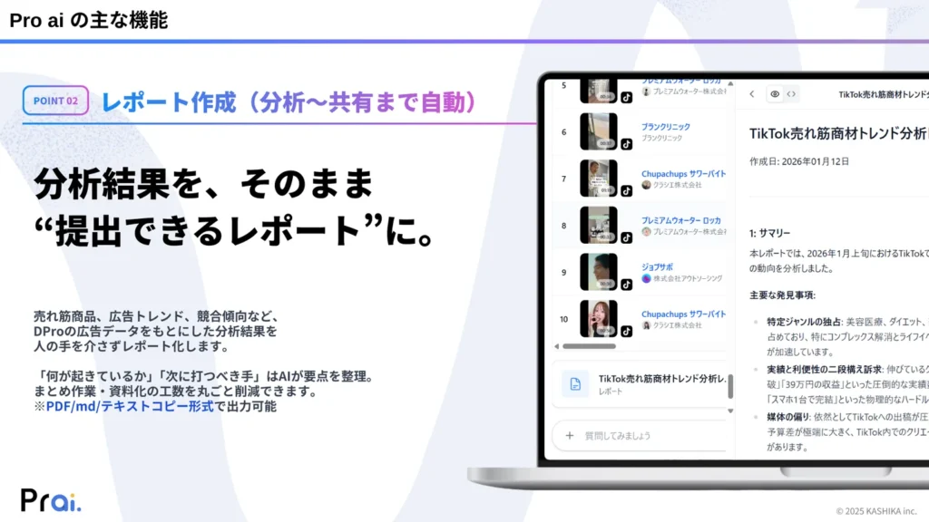 Pro AIの主な機能