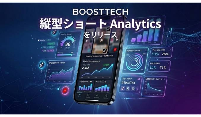 BOOSTTECH、縦型ショート動画トレンド分析ツール「縦型ショート Analytics」をリリース