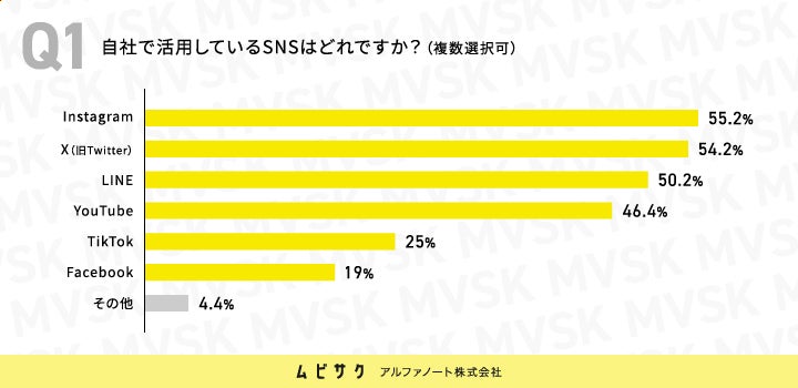 SNSマーケティングとして自社で活用しているSNSはどれですか？