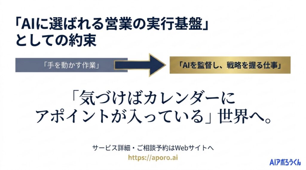 今後の展望 ― 「気づけばアポイントが入っている」へ