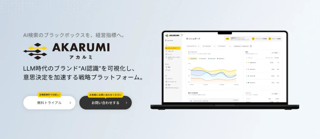 AIのブランド認識を可視化する「AKARUMI」