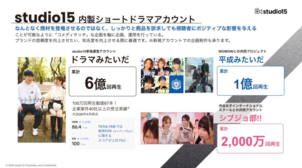 studio15のショートドラマPRについて