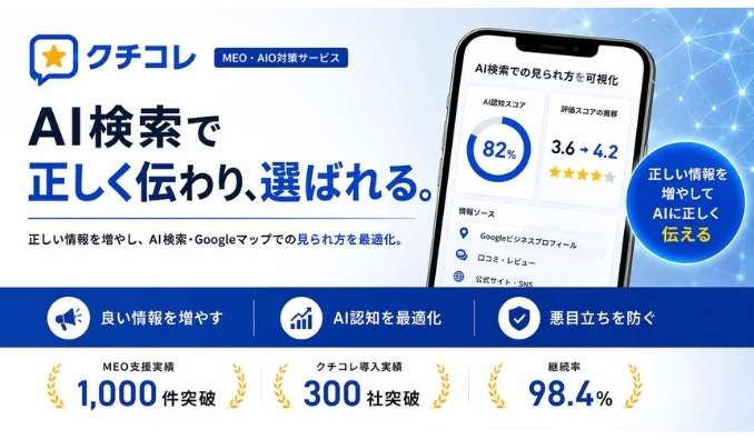 クチコレ、生成AI上の「誤認・情報不足」を抑えるAIO対策を提案